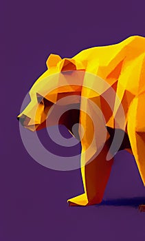 Low poly bear - stylized digital art