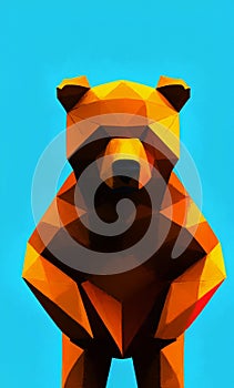 Low poly bear - stylized digital art