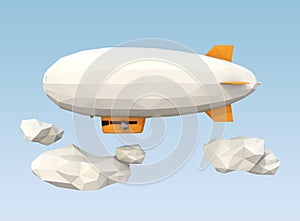 Low poly blimp flying in the sky photo