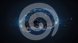 Low poly brain or Artificial intelligence concept