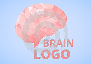 Low poly Brain Logo geometric