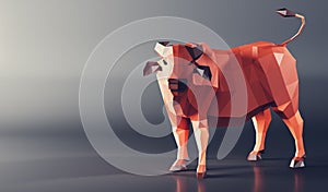 Low poly buffalo. Modern geometric design