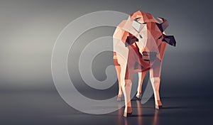 Low poly buffalo. Modern geometric design