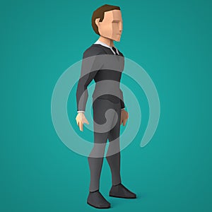 Low poly business man