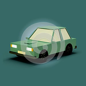 Low poly car in 3d design