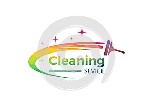 Low Poly and Cleaning service logo design Vector design concept