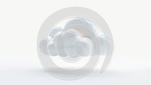 Low Poly Cloud on White Background