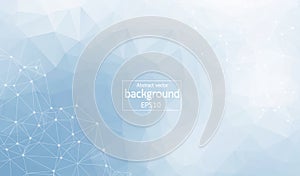 low poly connecting and dots background. Vector tech design