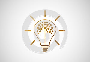 Low Poly Human Mind Brain logo design, Vector illustration