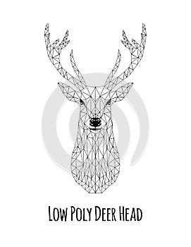 Low poly deer vector head design.