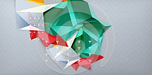 Low poly design 3d triangular shape background, mosaic abstract design template