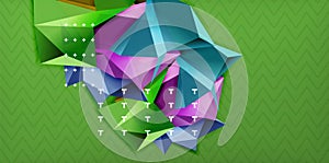 Low poly design 3d triangular shape background, mosaic abstract design template