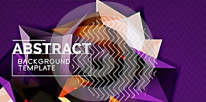 Low poly design 3d triangular shape background, mosaic abstract design template