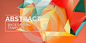 Low poly design 3d triangular shape background, mosaic abstract design template
