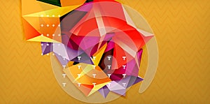 Low poly design 3d triangular shape background, mosaic abstract design template