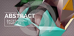 Low poly design 3d triangular shape background, mosaic abstract design template