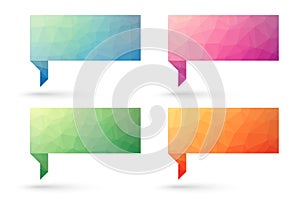 Low poly design element as speech bubble