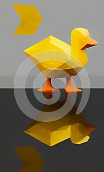 Low poly duck - stylized digital art