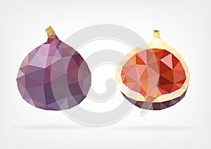 Low Poly Fig fruit
