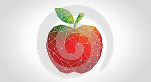 Low Poly Geometric Apple Illustration