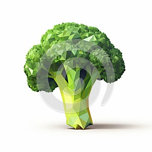 Low Poly Geometric Broccoli: Concept Art With Psychological Symbolism