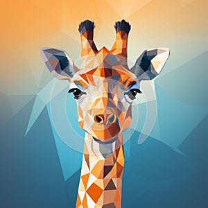 Low Poly Giraffe Portrait: Surreal Vector Illustration