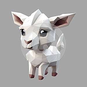 A 3d Low poly Goat illustration