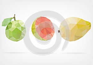 Low Poly Guava fruit