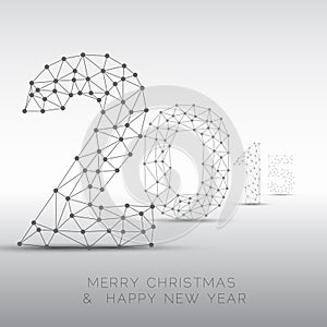 Low poly Happy New Year 2015 vector card
