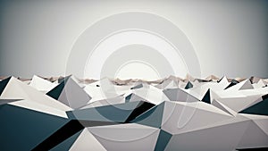 Low poly hills and mountains zooming in