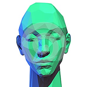 Low poly human head