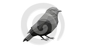 A low-poly illustration of a bird,
