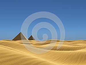 Low poly landscape desert 3d illustration