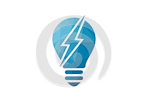 Low Poly and Light Bulb logo design, Vector design concept