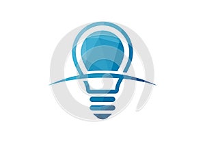 Low Poly and Light Bulb logo design, Vector design concept