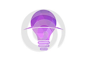 Low Poly and Light Bulb logo design, Vector design concept