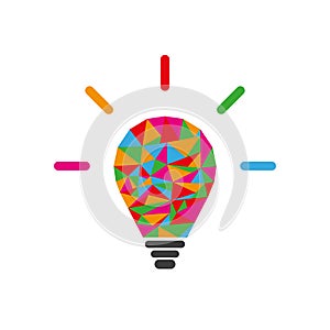 Low poly lightbulb as creative idea concept