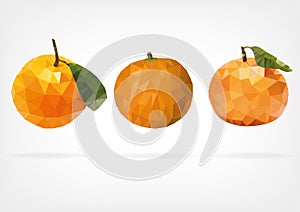 Low Poly Mandarine Fruit