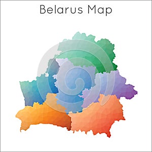 Low Poly map of Belarus.