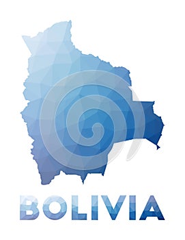 Low poly map of Bolivia.