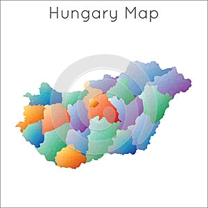 Low Poly map of Hungary.