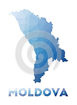 Low poly map of Moldova.