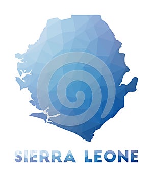 Low poly map of Sierra Leone.