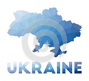 Low poly map of Ukraine.