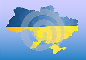 Low Poly map of Ukraine.