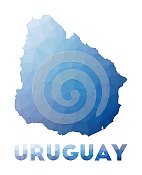 Low poly map of Uruguay.