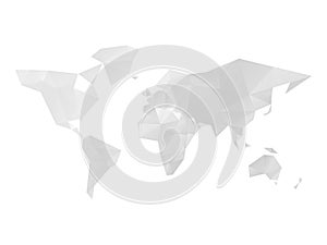Low poly map of World in shades of grey. Vector illustration