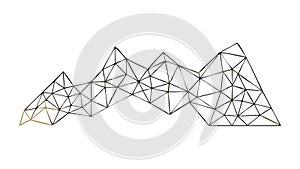 Low Poly Mountain Range Abstract Landscape, vector design Generative AI