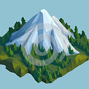 Low poly mountains landscape vector