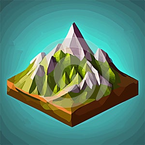 Low poly mountains landscape vector